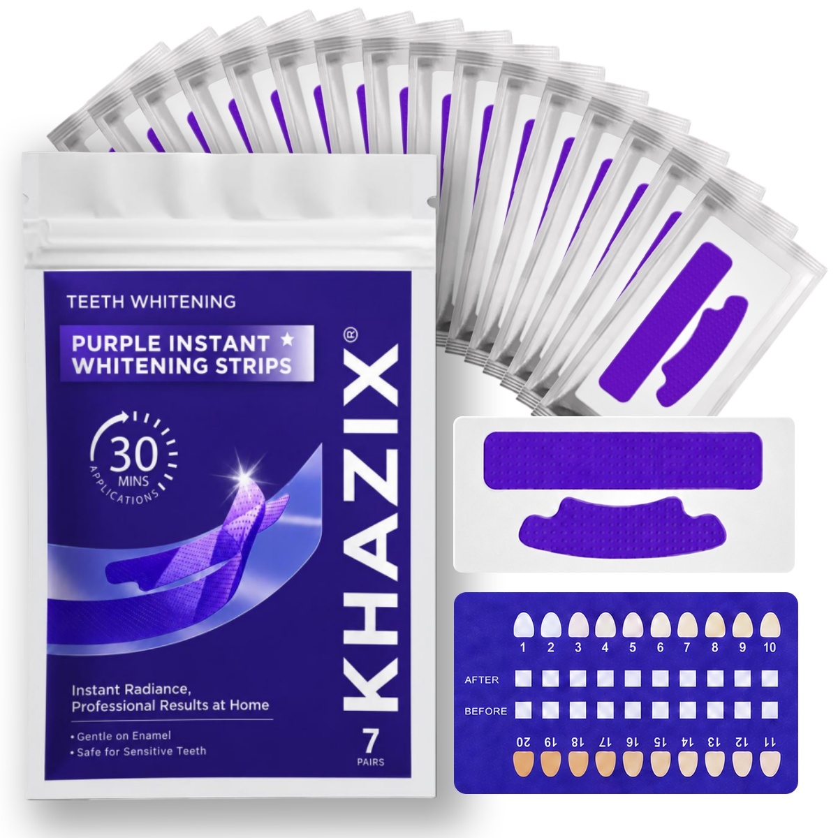 Teeth Whitening Retainer - 1/7 쌍의 치아 미백 스트립으로 더