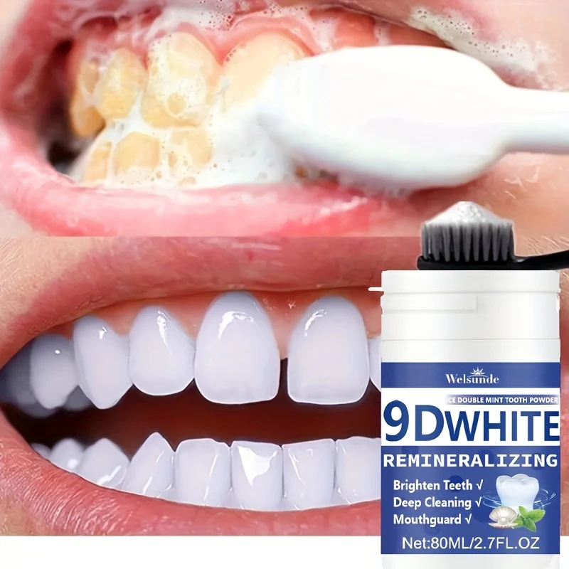 Teeth Whitening Q&M - 9D 화이트 레미네랄라이징 하이드록시아파타이트 치아 파우더,