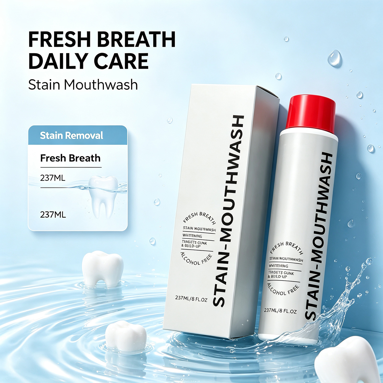 Whitening Mouthwash - 미백 구강청결제 알코올 프리 얼룩 제거