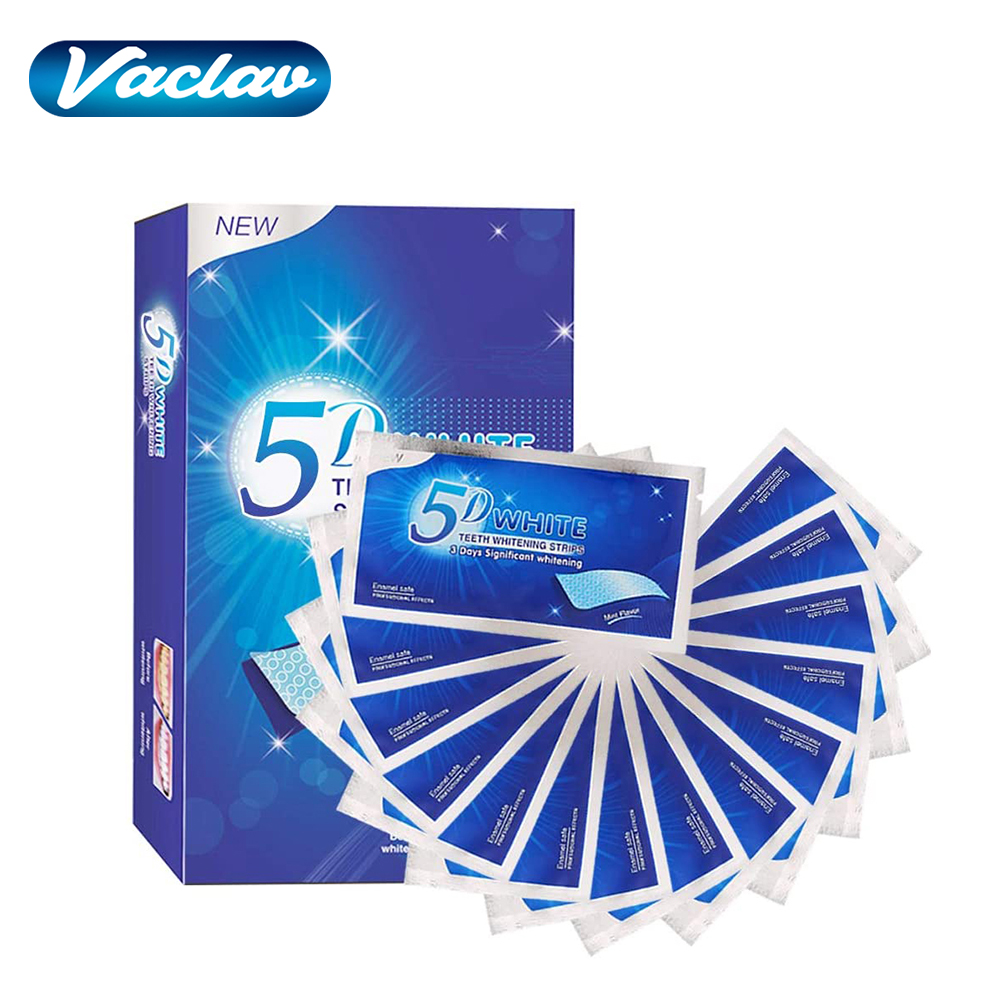 Teeth Whitening Q&M - 5D 화이트 치아 미백 스트립 미백