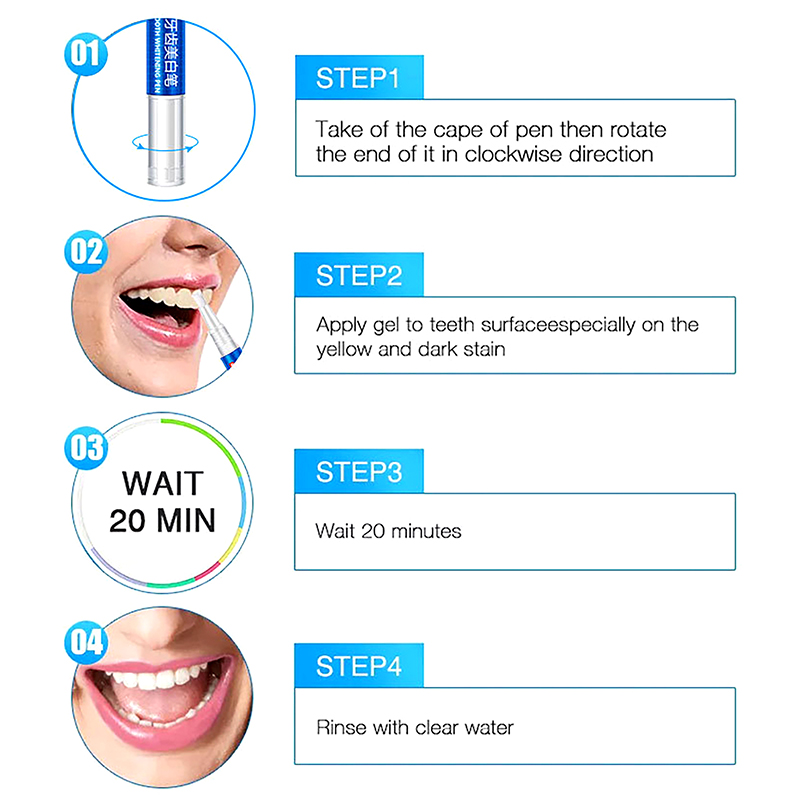 치아 미백 펜 전문 치아 미백 젤 커피, 담배 얼룩 제 - Whitening Pen Bleach 리뷰 및 가격