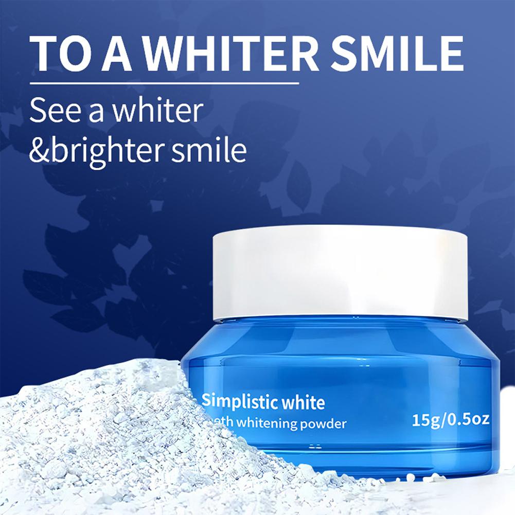 심플한 화이트닝 치아 미백 파우더 얼룩 제거 치아 파우 - Teeth Whitening Q&M 리뷰 및 가격
