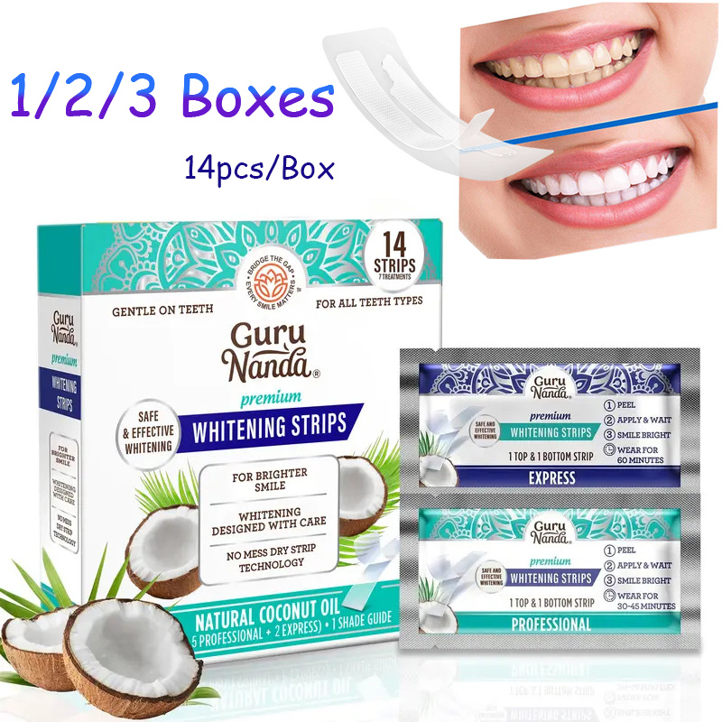 14개/박스 코코넛 오일 치아 미백 스트립, 담배 및  - Teeth Whitening Retainer 리뷰 및 가격