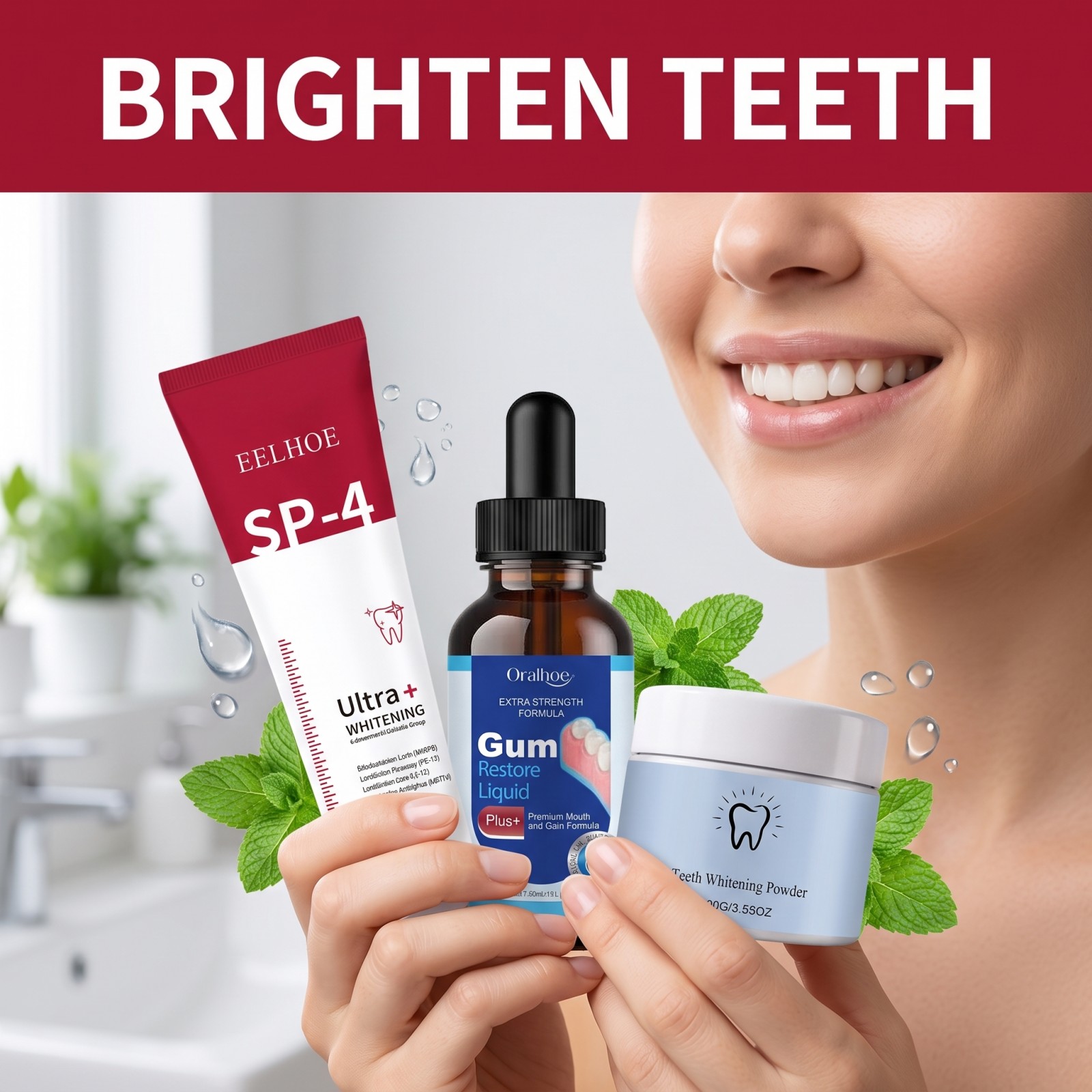 구강 관리 콤보 세트 미백 치약 구강청결제 치아 미백  - Whitening Mouthwash 리뷰 및 가격