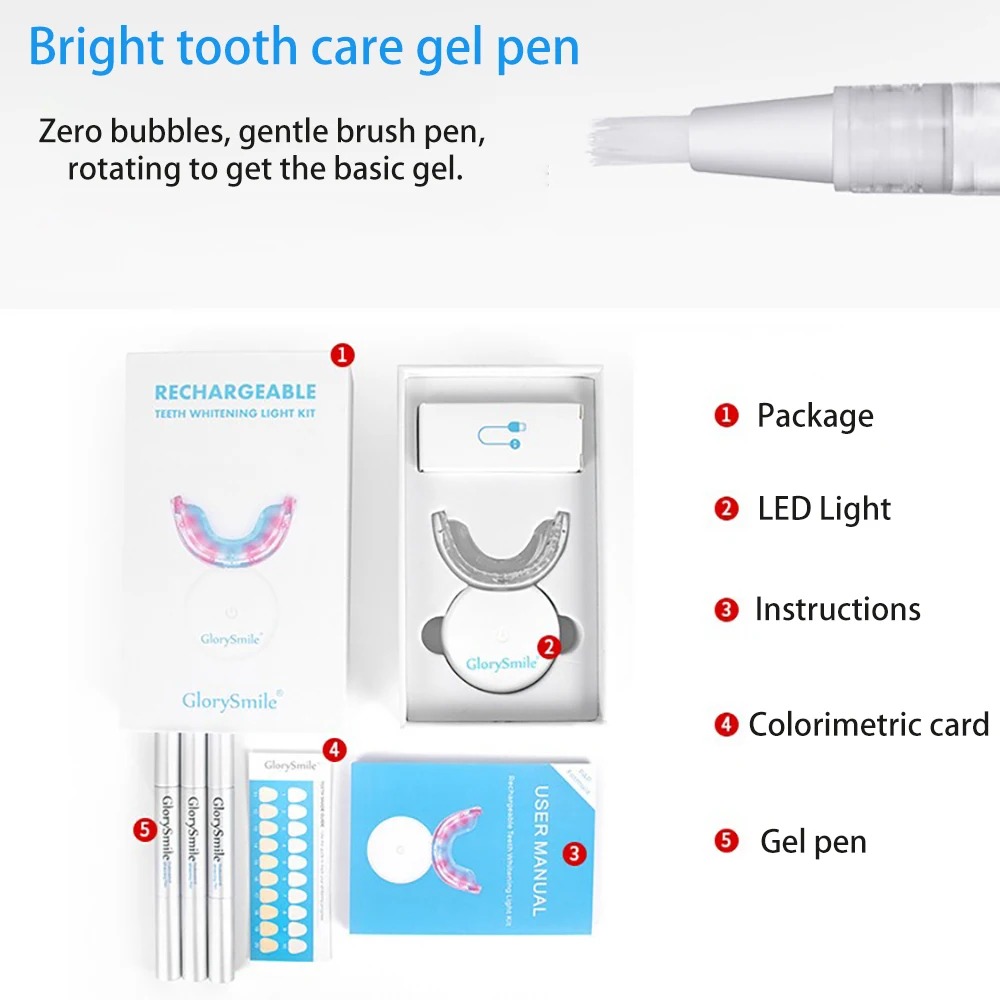 무선 충전 치아 미백 키트 IP67 방수 카바마이드 과 - Whitening Pen Bleach 리뷰 및 가격