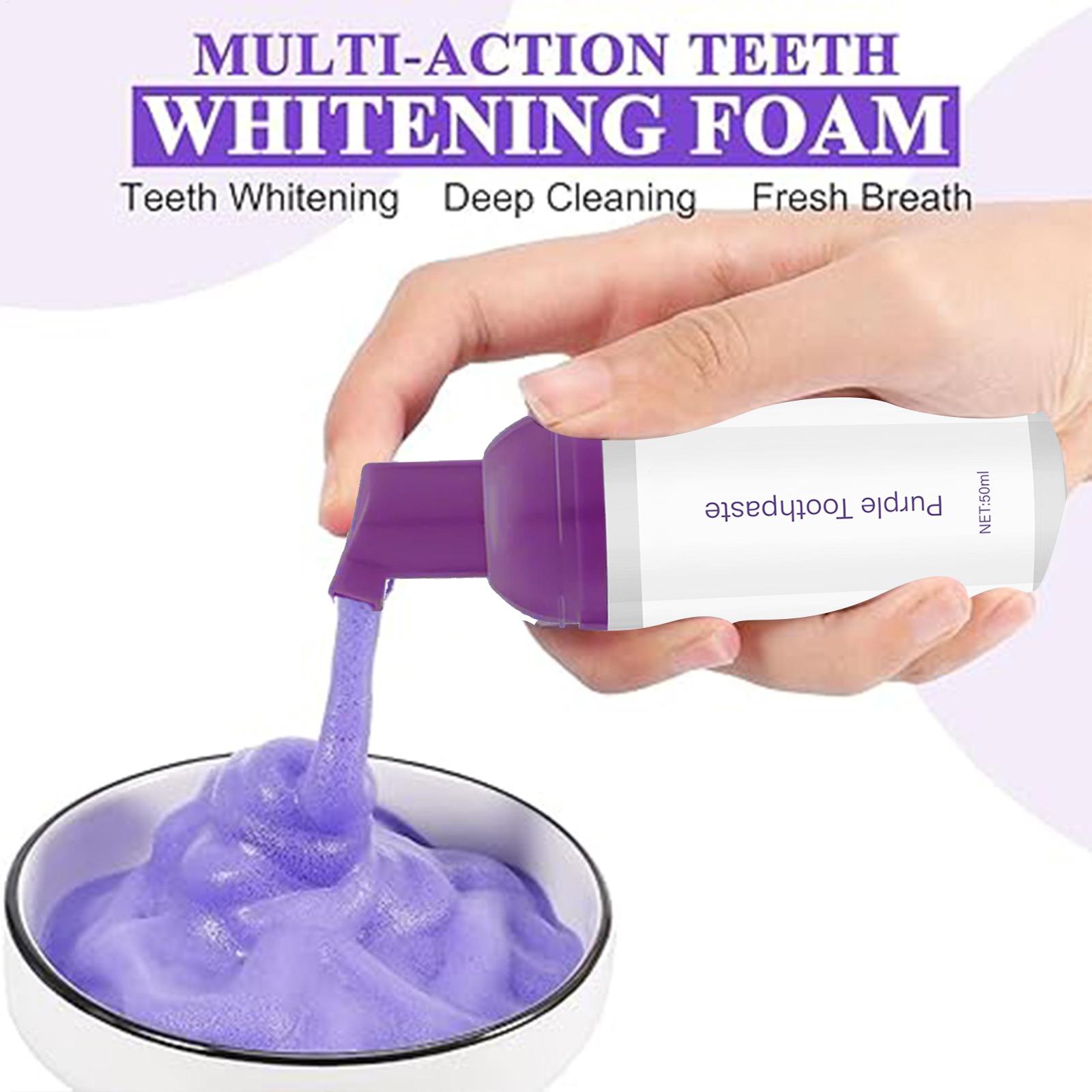 50ml 퍼플 화이트닝 치약 퍼플 폼 치약 브라이트닝  - Teeth Whitening Foam Toothpaste 리뷰 및 가격