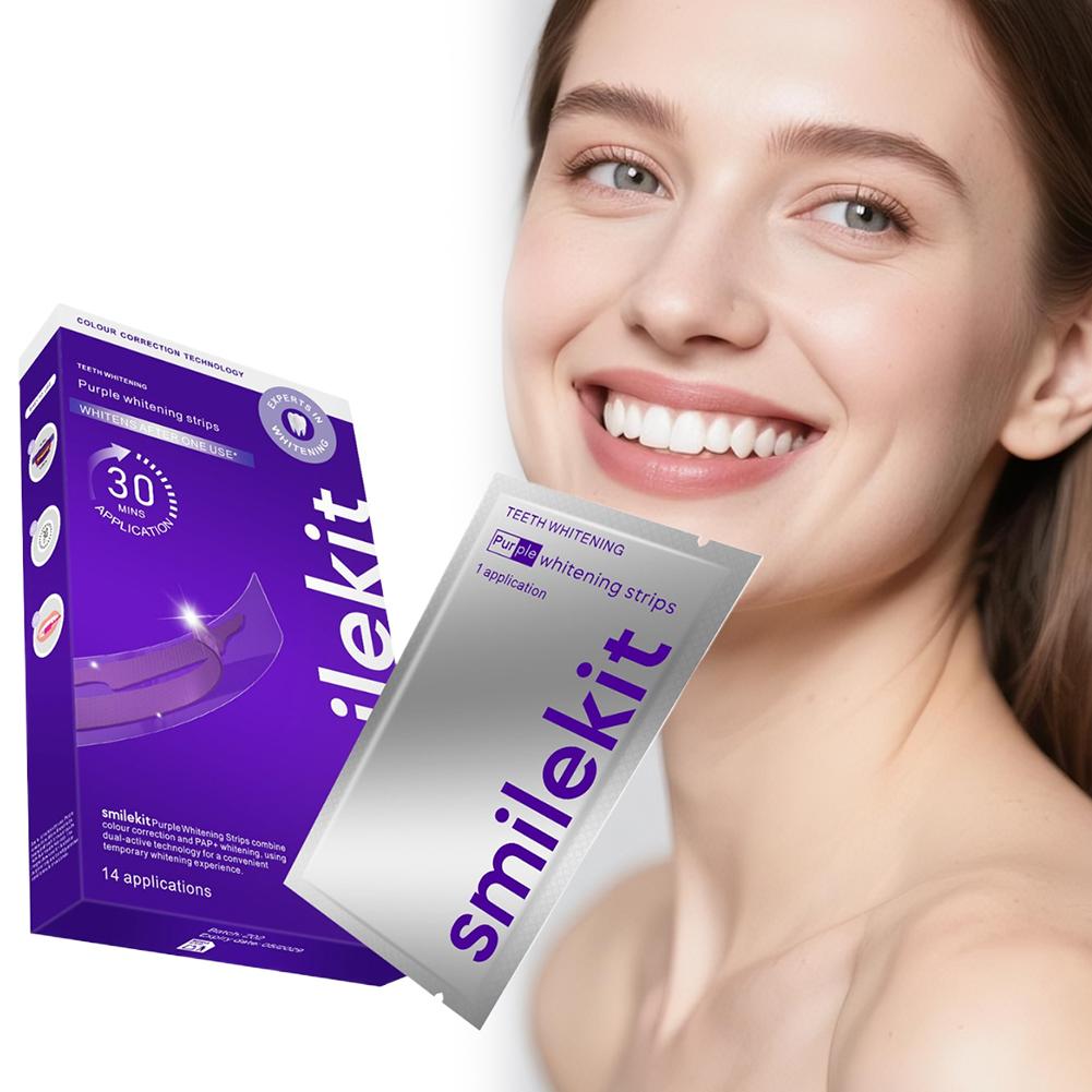  스마일킷 치아 미백 스트립 퍼플 V34 얼룩 제거  - Teeth Whitening Crest 리뷰 및 가격
