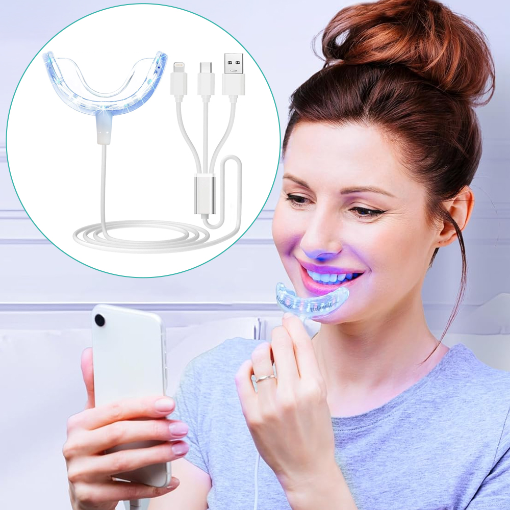 치아 미백 가속기 라이트, 16배 더 강력한 파란색 L - Led Mouth Tray 리뷰 및 가격