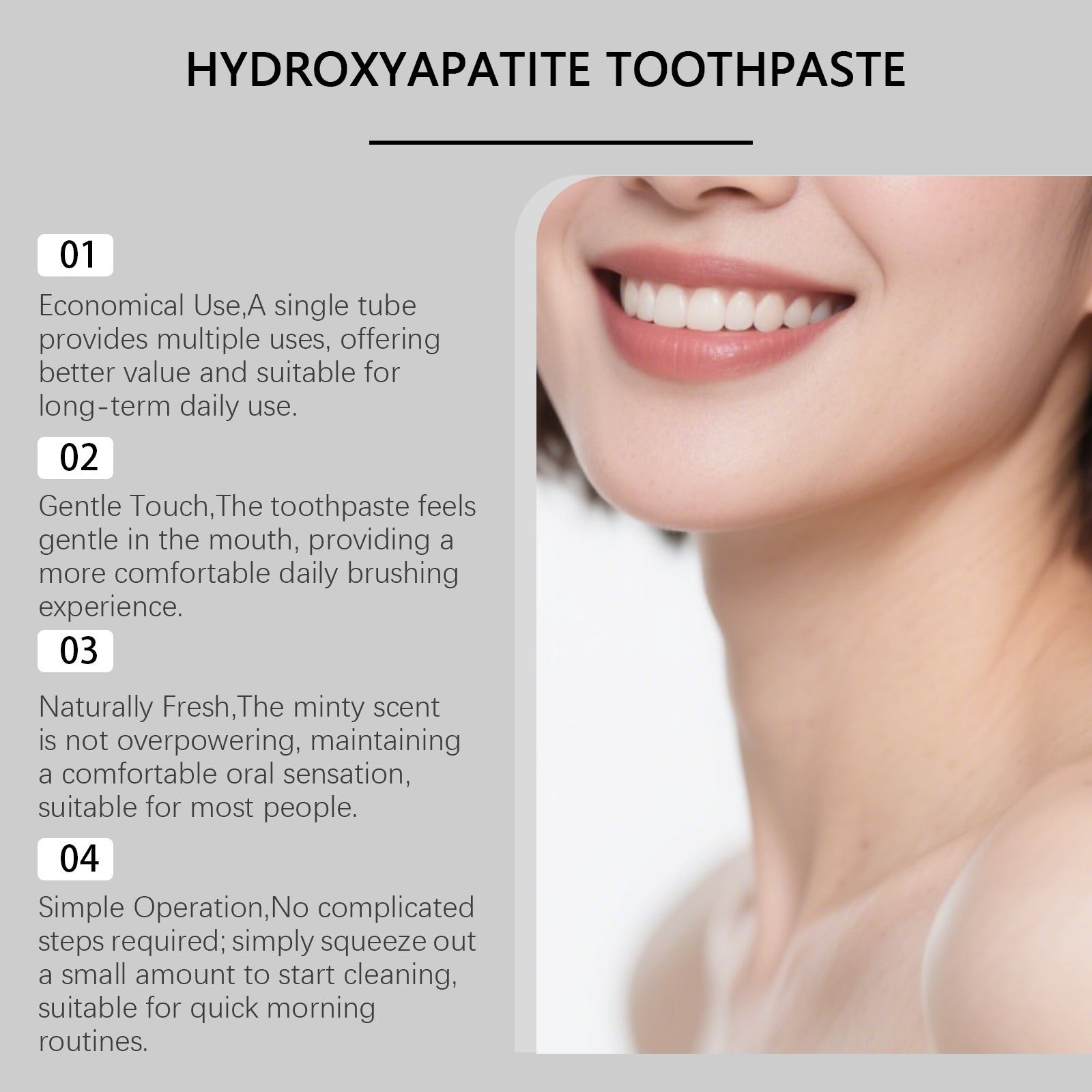 7.5% 하이드록시아파타이트 페퍼민트 치약 치아 미백  - Teeth Whitening Foam Toothpaste 리뷰 및 가격