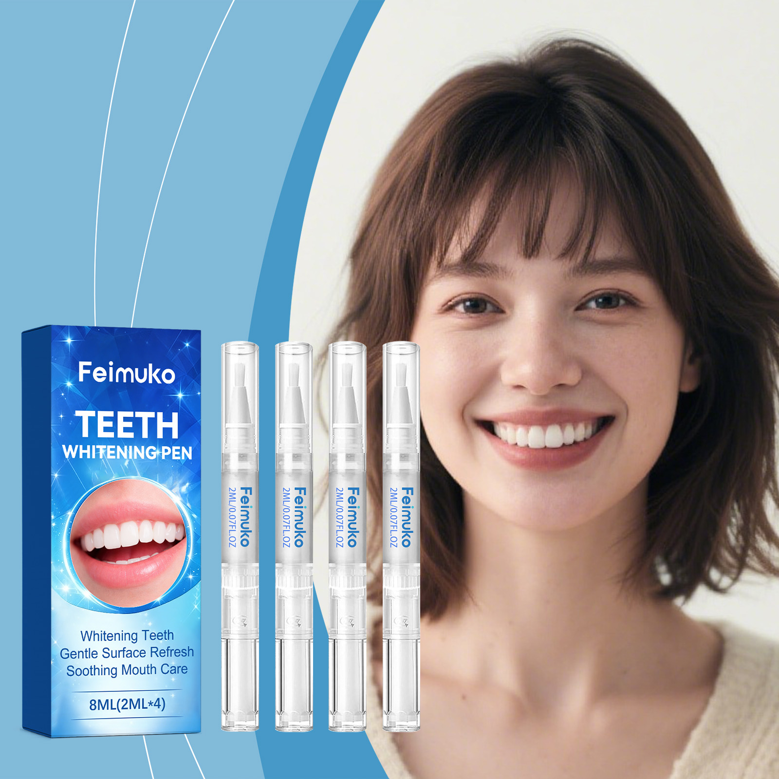 4pcs 치아 미백 젤 펜 얼룩 제거 노란색 치아 표백 - Whitening Pen Bleach 리뷰 및 가격