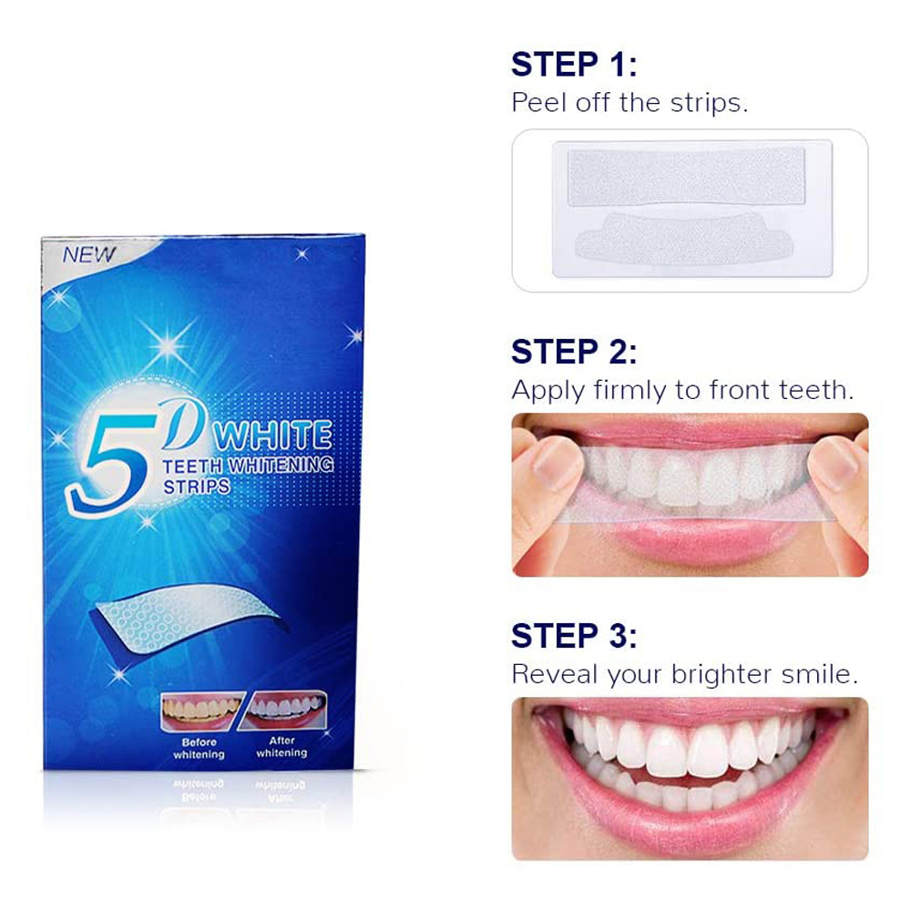 5D 화이트 치아 미백 스트립 미백 젤 화이트 스트립  - Teeth Whitening Q&M 리뷰 및 가격